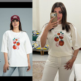 تیشرت لانگ طرح گوجه ترندی