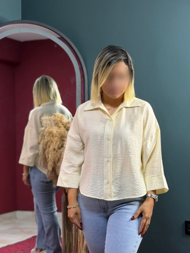 شومیز باکسی پری آستین سه ربع